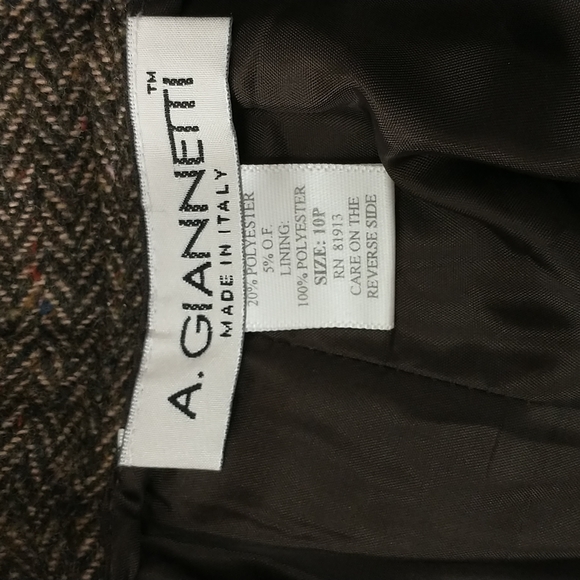 Herringbone Tweed Wool Blend Pants Italian Quality Cuffed w Single Pleat 10P - Picture 6 of 8